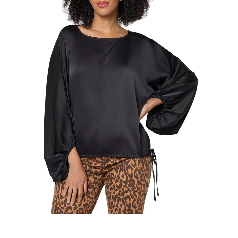 RM Studio x Rebecca Minkoff Women's Lantern Sleeve Blouse Black - Regular